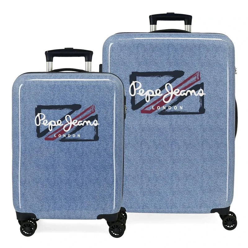 Pepe Jeans Digital Suitcase Set Blue 55/68 cm Rigid ABS Side Combination Lock 104L 6 kg 4 Wheels Double Hand Luggage - Image 1