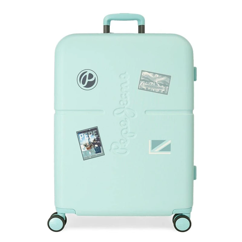 Pepe Jeans Chest Medium Suitcase Blue 48 x 70 x 28 cm Rigid ABS Built-in TSA Lock 79L 3.2 kg 9 Double Wheels
