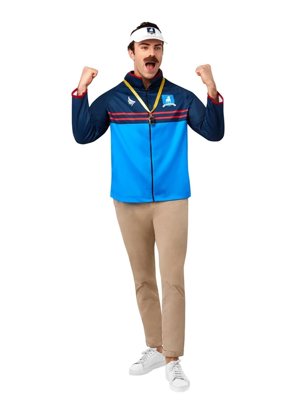 Rubies 1000035 Ted Lasso Costume Kit Adult Sized, Blue, X-Large - Image 1