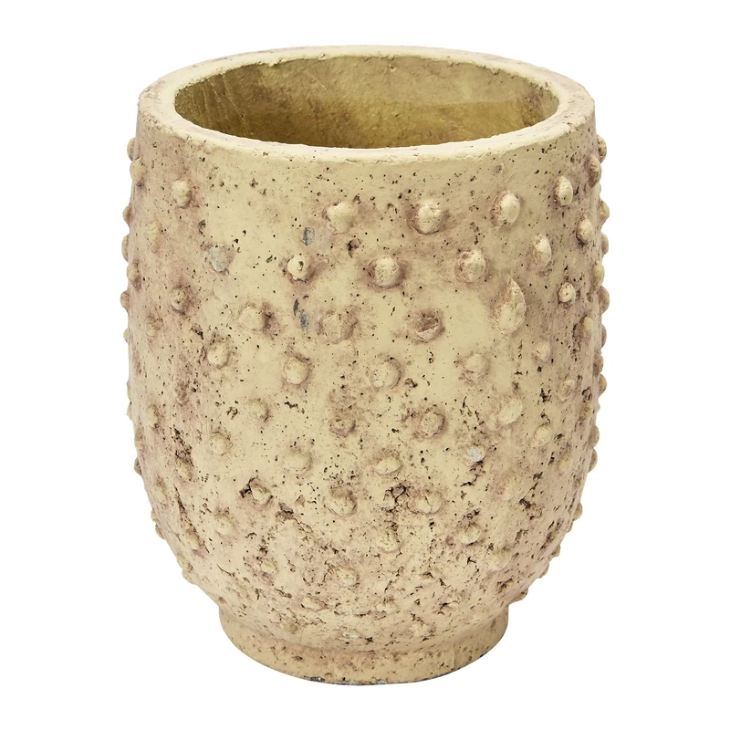 Creative Co-op Planter Pot, 52% Sand, 48% Cement, Beige, 8" L x 8" W x 9" H