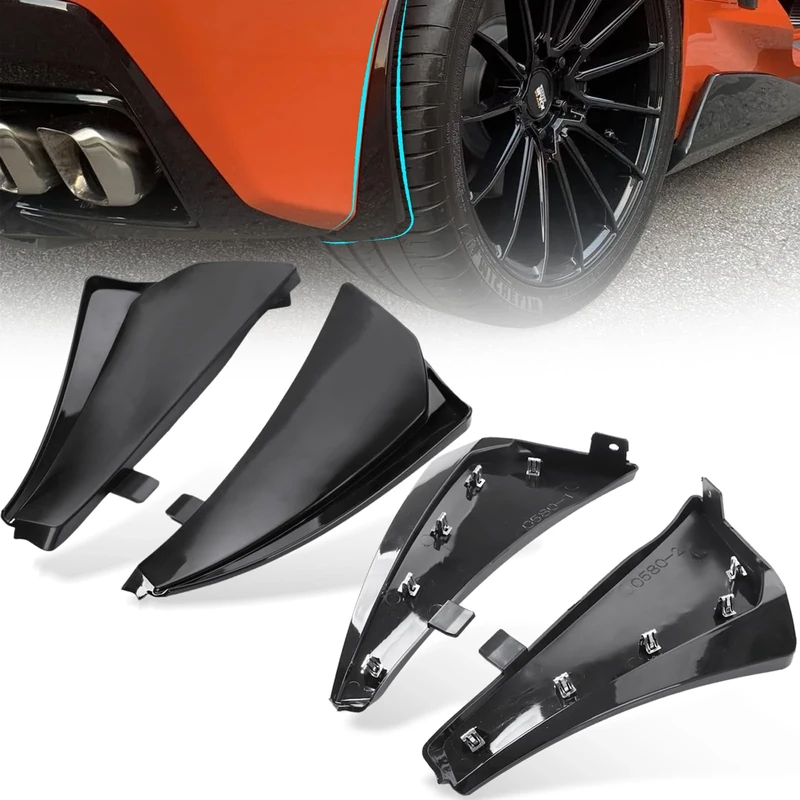 4 Pieces Front & Rear Mud Flaps Compatible with 2020 2021 2022 Chevrolet Corvette C8 Mud Flaps Splash Guards Mudguard Mudflaps No Drilling Required…