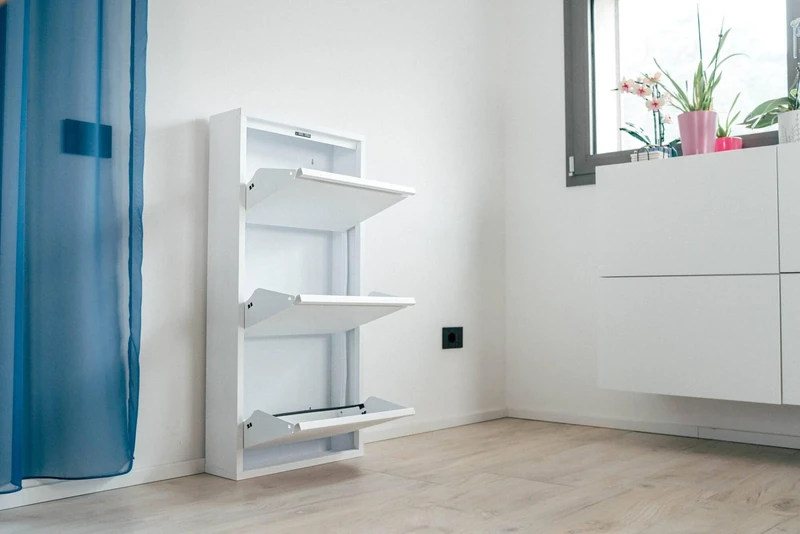 Dmora Eliseo Shoe Rack, Shoe Cabinet, Multi-Purpose Entrance Cabinet, Shoe Cabinet, 50 x 15 x 104 cm, White