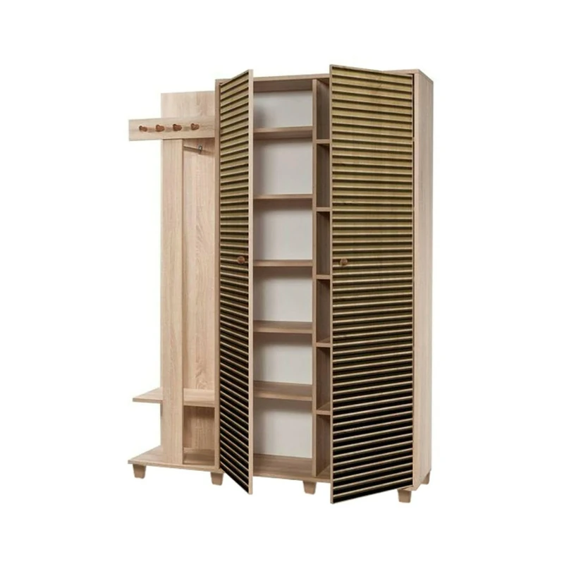 Dmora - Terpsi Entrance Furniture, Modern Entrance, Wall-Mounted Coat Rack, Multifunctional Storage Console, 135 x 36 x 194 cm, Oak