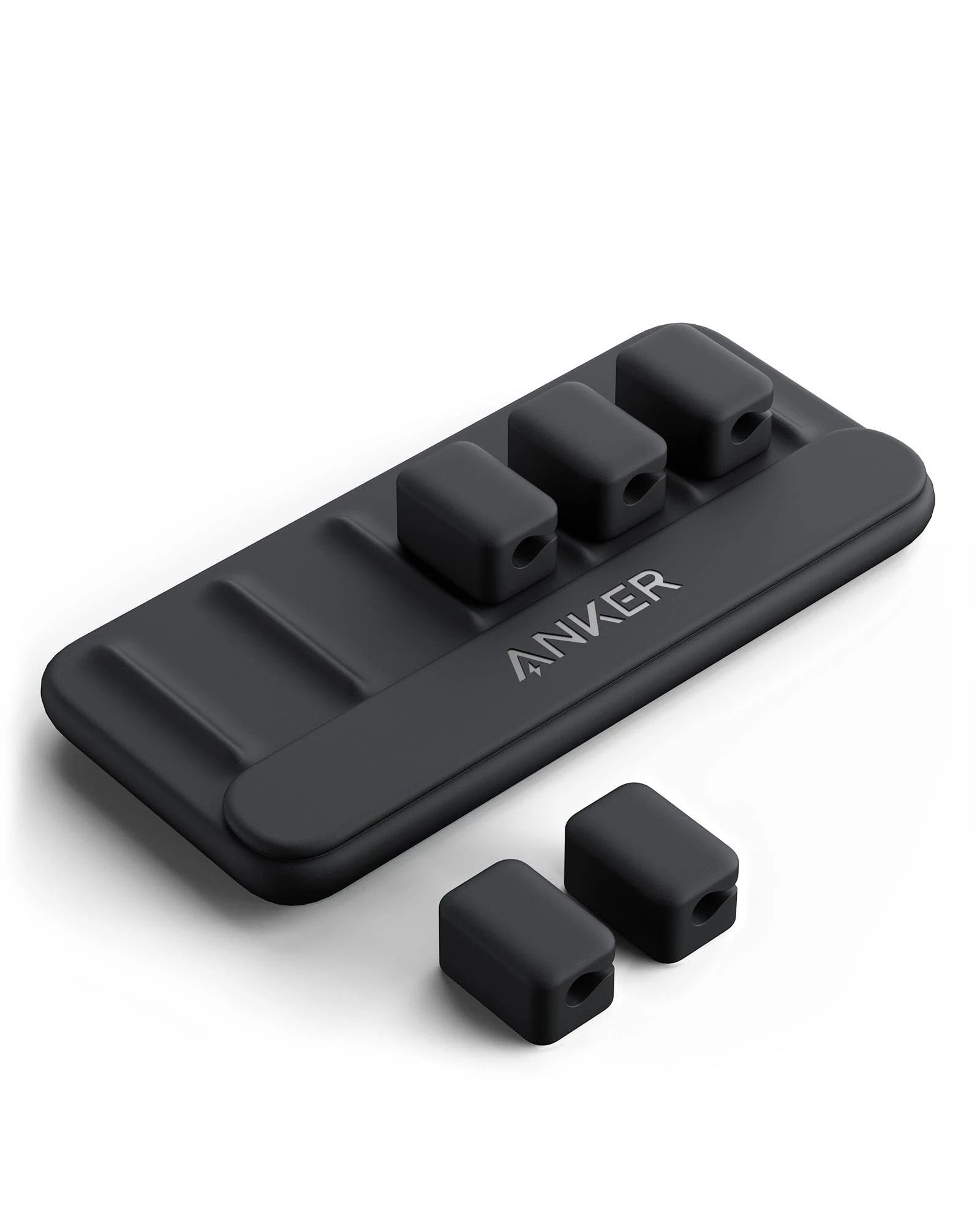 Anker Desktop Magnetic Cable Holder, 5 Clips for Lightning, USB C, Micro Cables, Black