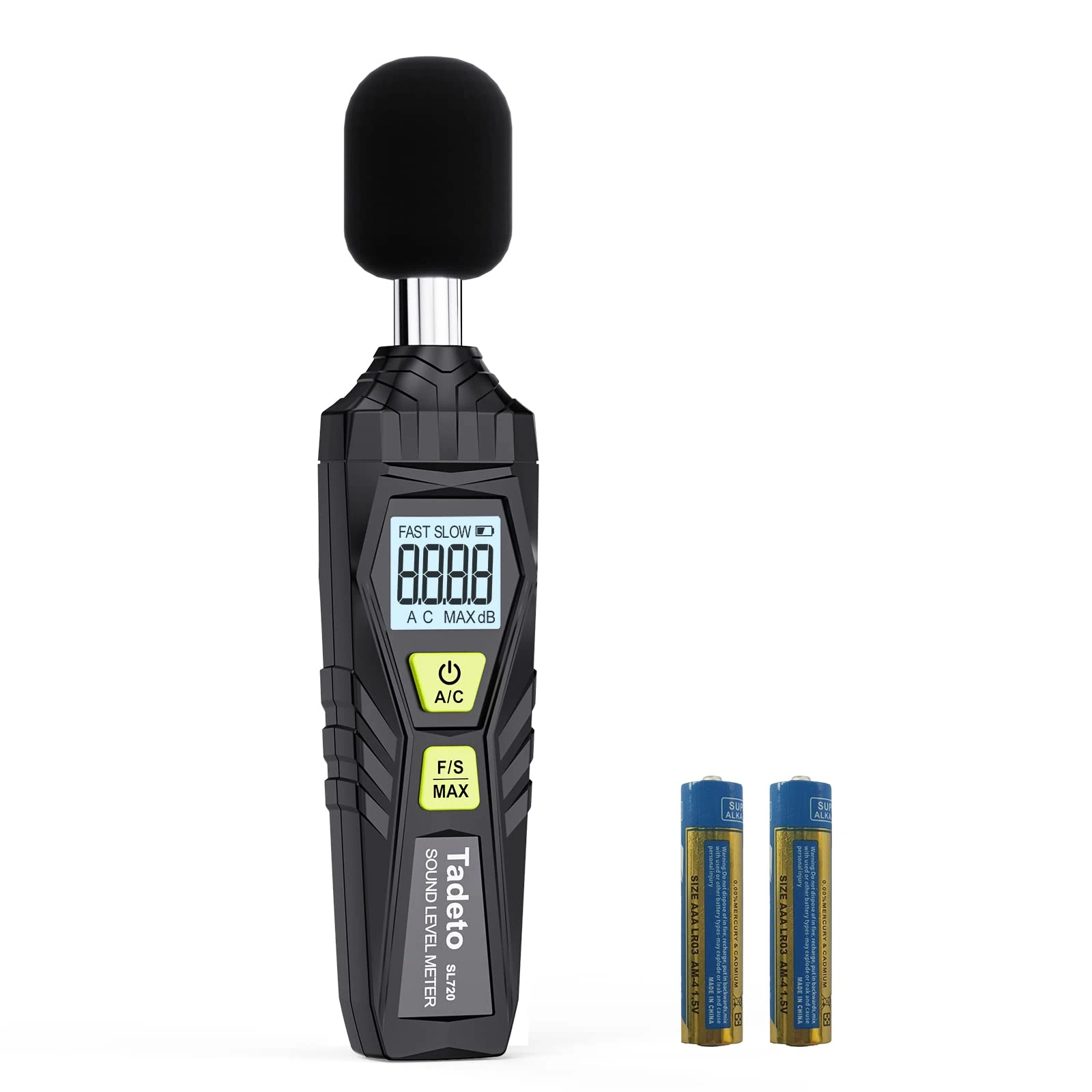 Decibel Meter, Tadeto Digital Sound Level Portable Decibel Meter 30dB to 130dB with LCD Display A/C Weighted for Home Factories