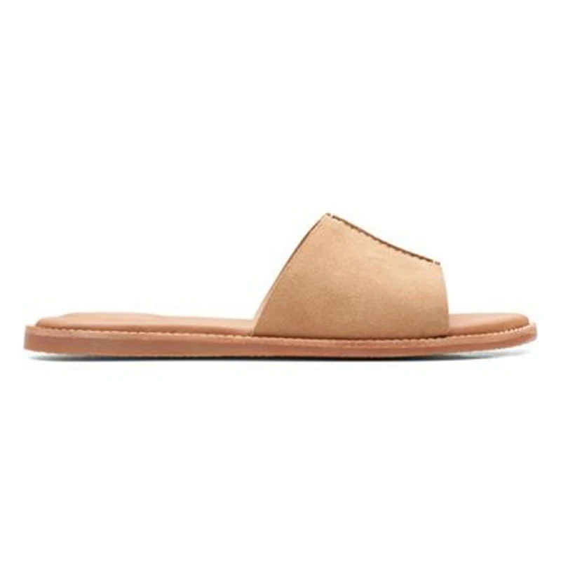 Clarks Karsea Mule, Slide sandal, Light Tan Suede,