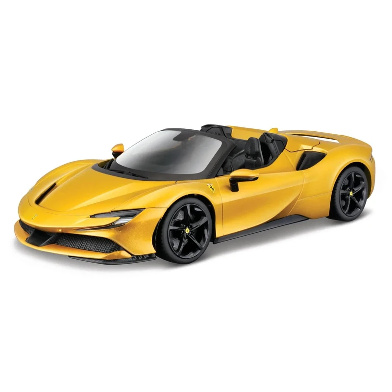 Bburago Ferrari Race & Play SF90 Spider Super Car - 1:18 Scale - Incredibly Detailed Die-Cast Replica Collectible Model Vehicle