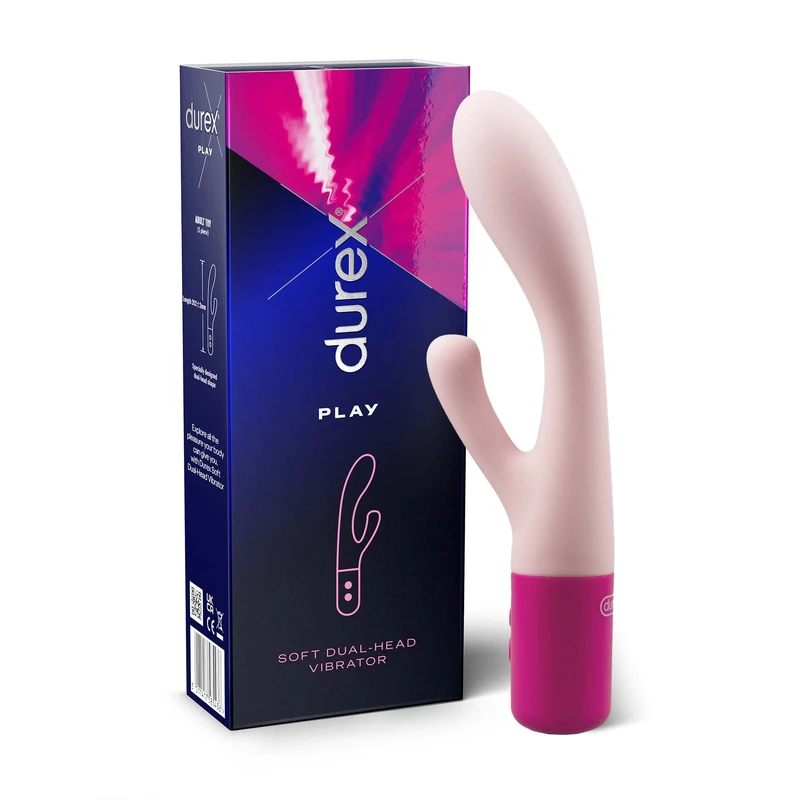 Durex Dual Head Rabbit Vibrator, USB Rechargeable, Waterproof Sex Toy, 8 Vibrating Patterns Including Climax Mode, Vibrator for Women, Quiet & Discreet, Valentines Gifts for Her and Gifts for Couples