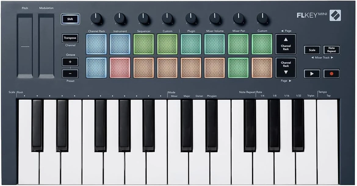 Novation FLkey Mini — Portable 25-Key, USB, MIDI Keyboard Controller with FL Studio Integration for Music Production