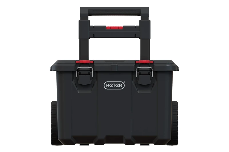 Keter Stack n' Roll Modular DIY Tool Storage Cart with Wheels, Stackable, Lightweight, Durable, Water Resistant, Black