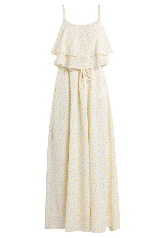 myMo Women's Dress, Wool White Yellow, L