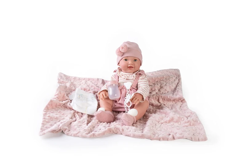 Muñecas Antonio Juan 50160 Newborn Mia Makes Pee with Blanket, Multicoloured