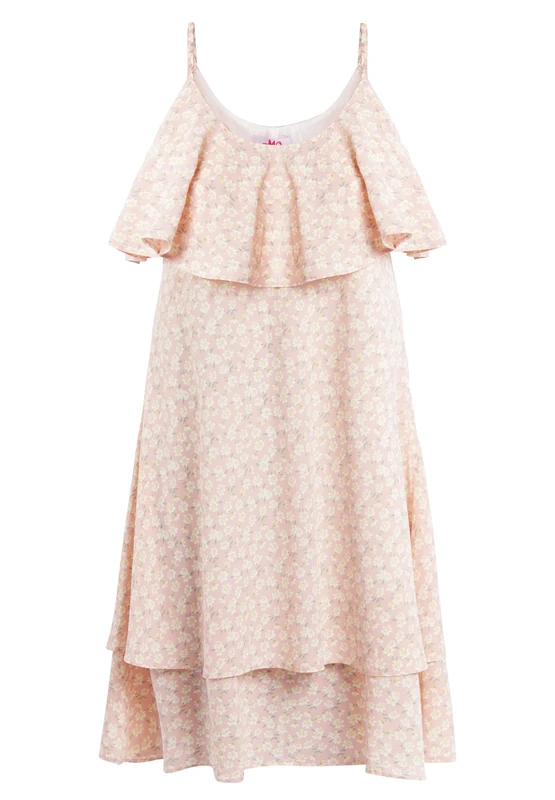 myMo Women's Dress with Flounce, Pink, S