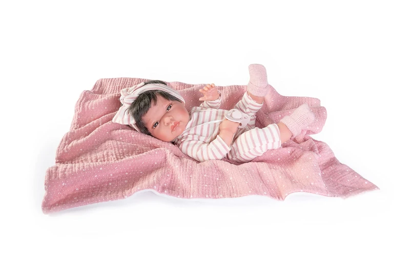 Muñecas Antonio Juan Newborn Baby Tongue with Blanket and Bow, Multicoloured (60146)