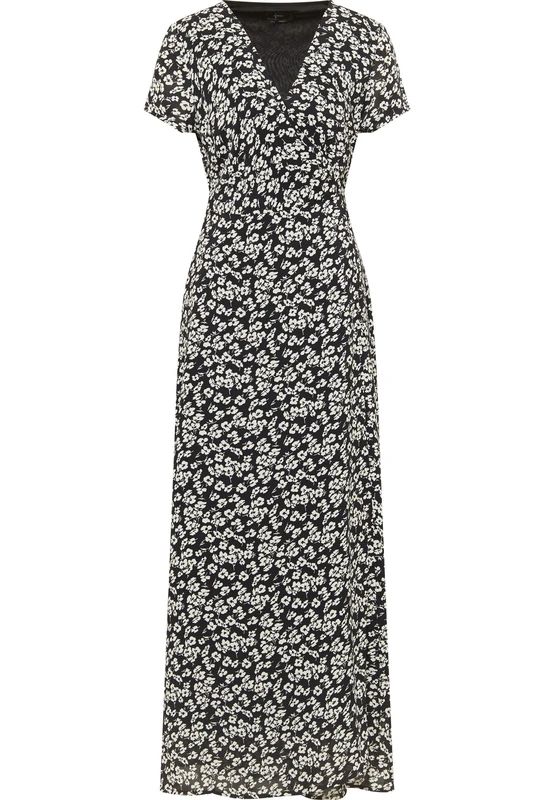 faina Women's Wrap Dress, Black White, M