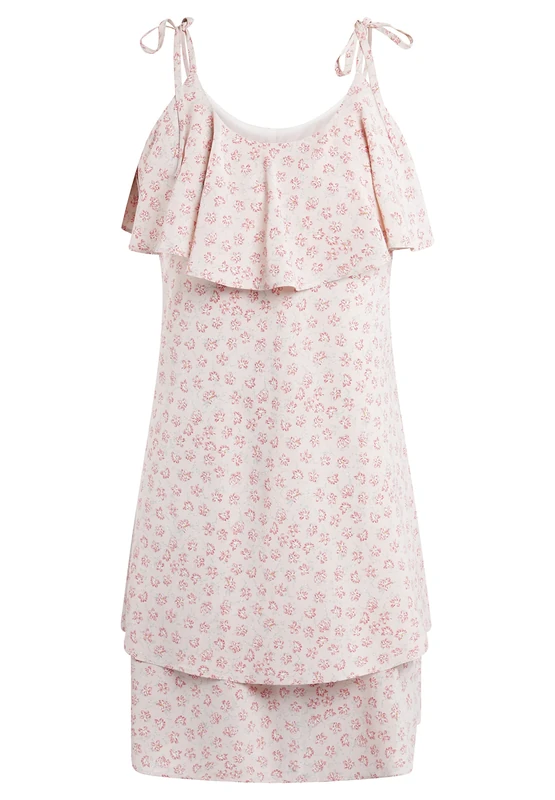 myMo Women's Dress with Flounce, Pink, XS