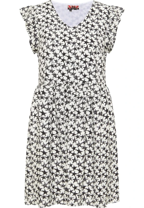 myMo ROCKS Women's Dress, White Black, XS