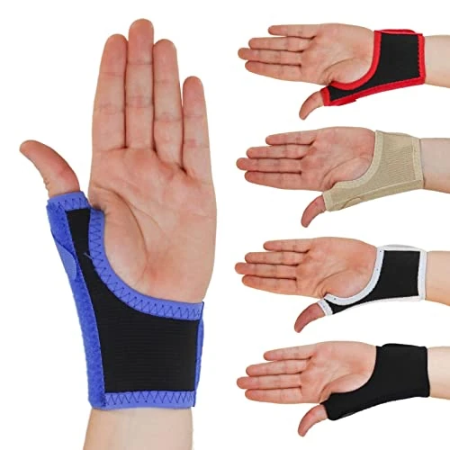 Solace Bracing Thumb Support Max (5 Colours) - British Made & NHS Supplied Breathable Thumb Spica Splint - #1 Thumb Brace for CMC Arthritis, Tendonitis, RSI, Trigger Thumb & More - Blue, L, Left