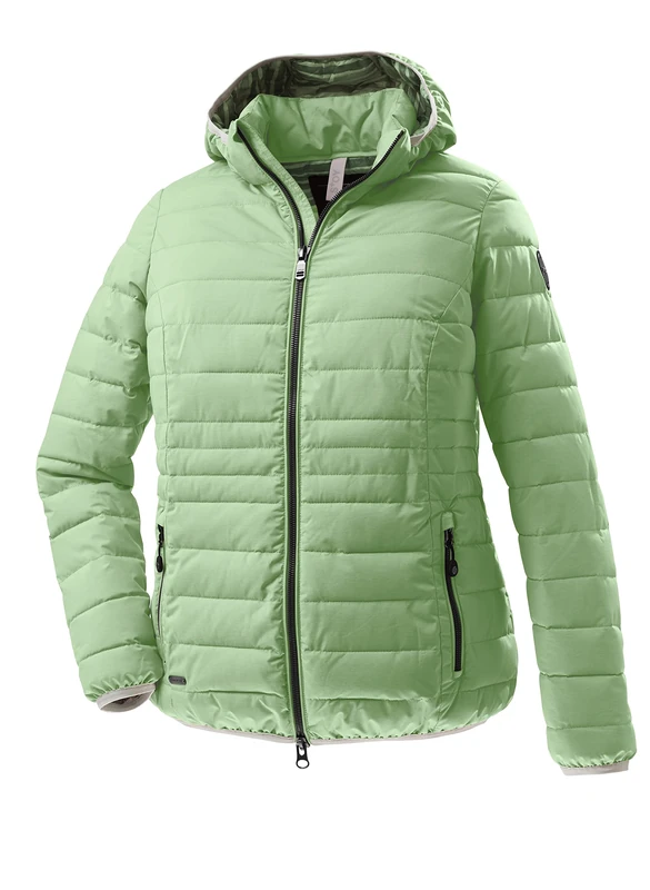 STOY Women's STS 17 Wmn Qltd Jckt Look/Quilted Jacket with Zip-Off Hood-Large Sizes, Spring Green, 50 (EU)