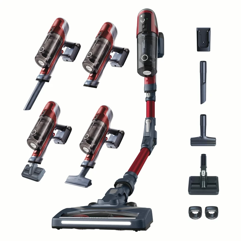 Rowenta Cordless Stick Vacuum Cleaner, Light, LED Display, Flex, 18 V, Removable Battery, Up to 45 min, Hard Floors, Carpets, Pet Hair, Wall Mount, X-Pert 6.60 Smart RH6471WO