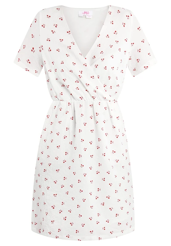 myMo Women's Dress with Floral Print, Wool White, M