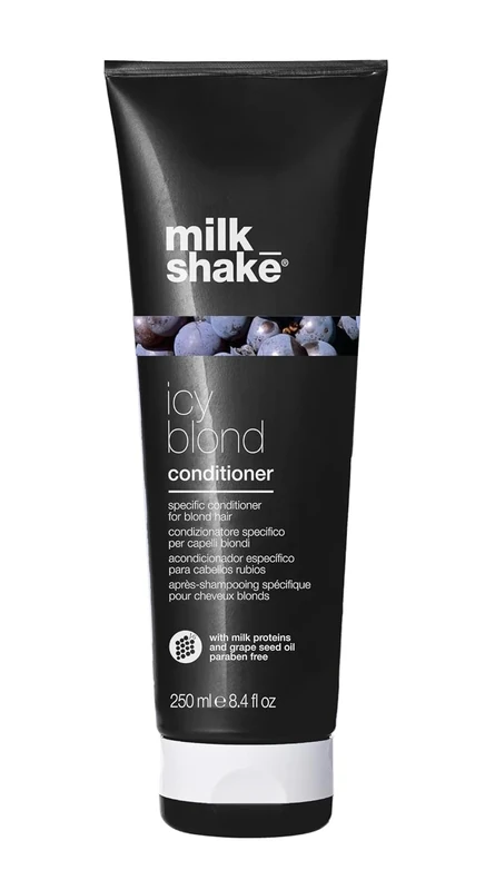 milk_shake | Icy Blond Conditioner 250 ml, Specific Anti-Yellowing Conditioner for Blonde or Bleached Hair, with Black Pigment, Made in Italy