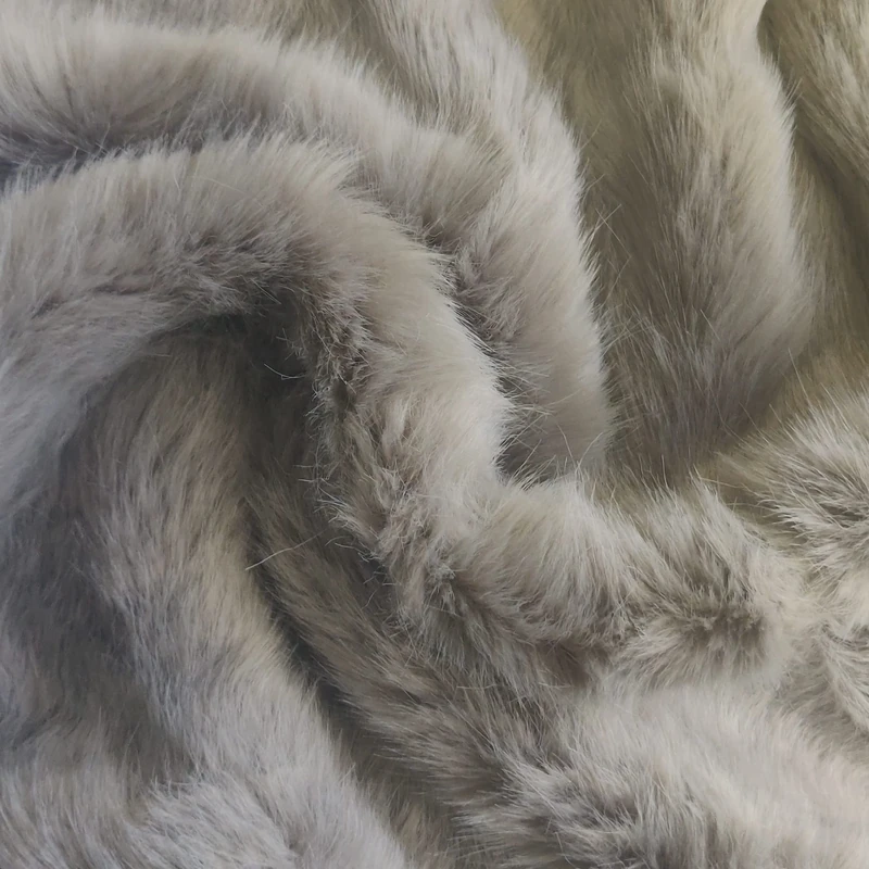 Super Luxury Faux Fur Fabric Material - Swiss Stone, 1Mtr - 150cm x 100cm