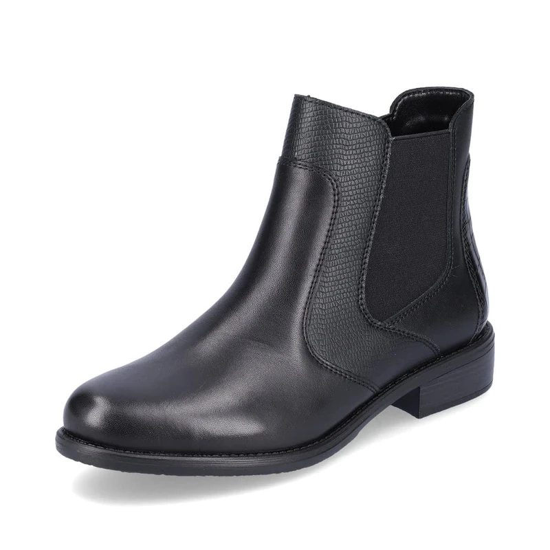 Remonte Women Ankle Boots D0F70, Ladies Chelsea Boots,Removable Insole,Low Boots,Half Boots,Bootie,Slip Boot,Flat,Schwarz,36 EU / 3.5 UK - Image 1