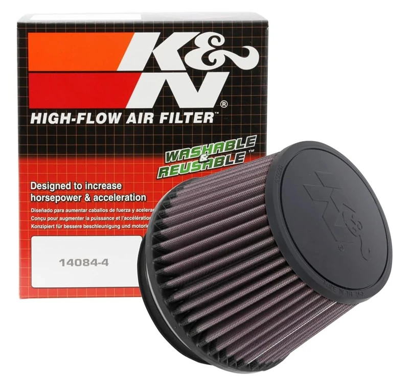 K&N Universal Clamp-On Air Filter: High Performance, Premium, Washable, Replacement Filter: Flange Diameter: 3.938 In, Filter Height: 4.438 In, Flange Length: 0.75 In, Shape: Tapered Conical, RU-5059