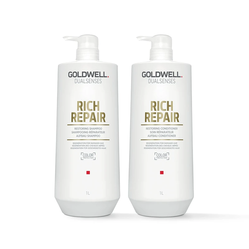 Goldwell Dualsenses Rich Repair Restoring Shampoo and Conditioner Set, 1 Litre