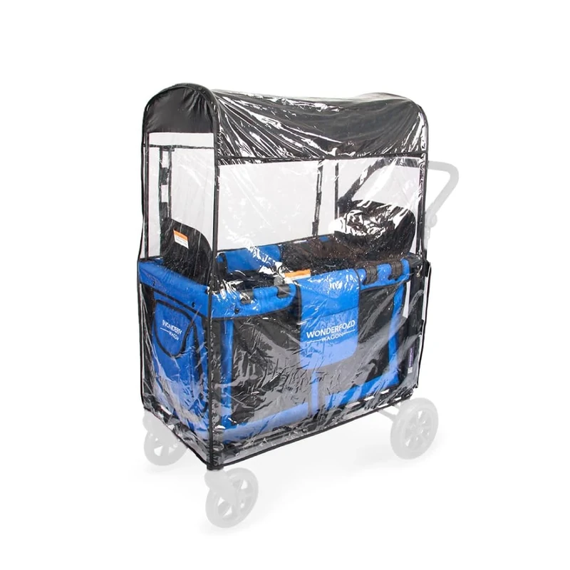 WONDERFOLD Stroller Rain Cover Made with Lightweight Transparent Sheet Featuring Small Ventilation Holes and Hook and Loop Closure Entrance for Easy Access (W2 OG)