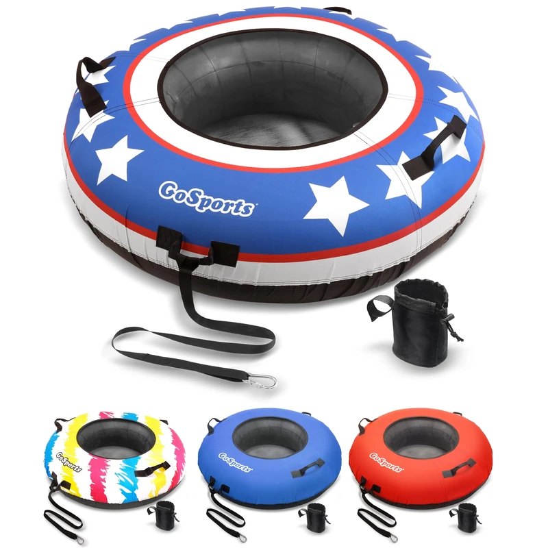 GoSports 44" Heavy Duty River Tube with Premium Canvas Cover - Commercial Grade River Tube - Stars & Stripes