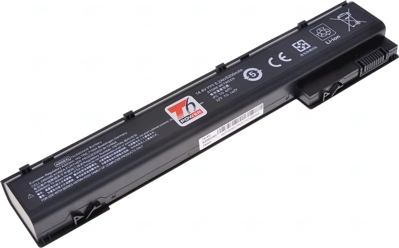 T6 Power Battery for HP Zbook 15 G1/G2, 17 G1/G2 Series, 5200mAh, 75Wh, 8cell