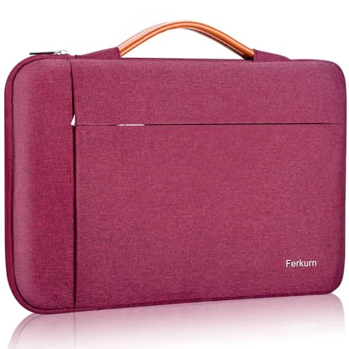 Ferkurn Laptop Chromebook Case Sleeve Cover Compatible with Macbook Air/Pro, iPad, Surface Pro, Acer, HP, ASUS Vivobook, Samsung, Waterproof Slim Carrying Computer Bag 12-12.3 inch, Red