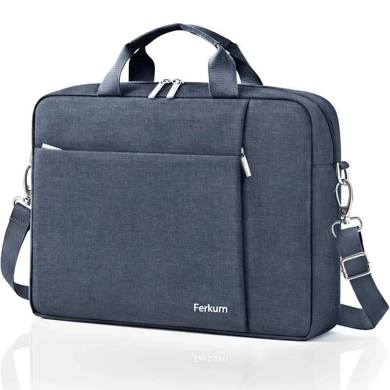 Ferkurn Laptop Bag Case Sleeve 15 15.6 16 inch for Women Men Compatible with 15"/16" MacBook Pro/Air M4/M3/M2/M1, Surface Laptop 6/5/4 Book, XPS 15, HP Pavilion, Lenovo, Acer, ASUS, Samsung, Grey