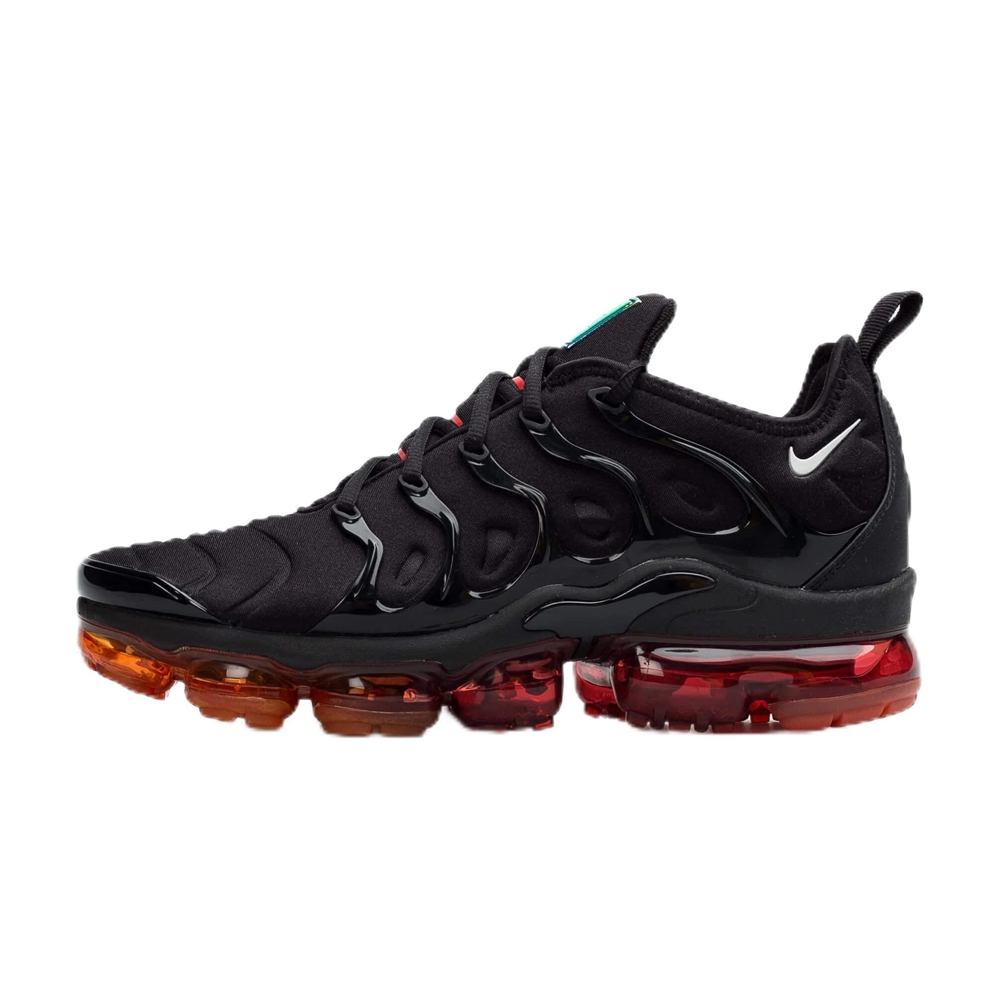 NIKE Mens Air Vapormax Plus Sneaker, Black Lt Smoke Grey Magma Orange, 7 UK
