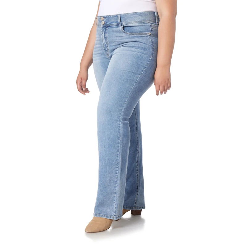 WallFlower Women's Luscious Curvy Bootcut Mid-Rise Insta Stretch Juniors Jeans (Standard and Plus), Albury, 16 Long US