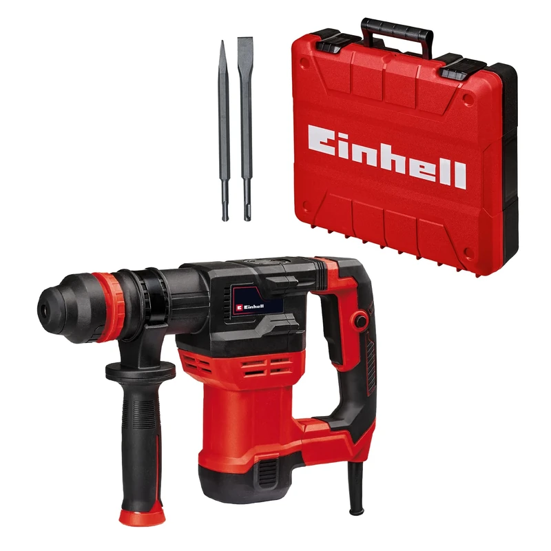 Einhell TE-DH 5 SDS Plus Demolition Hammer | 240V, 750W Concrete Breaker Pneumatic Drill | 5 Joule Single Impact Force Jack Hammer, Vibration-Cushioned Handle, Includes Pointed and Flat Chisel