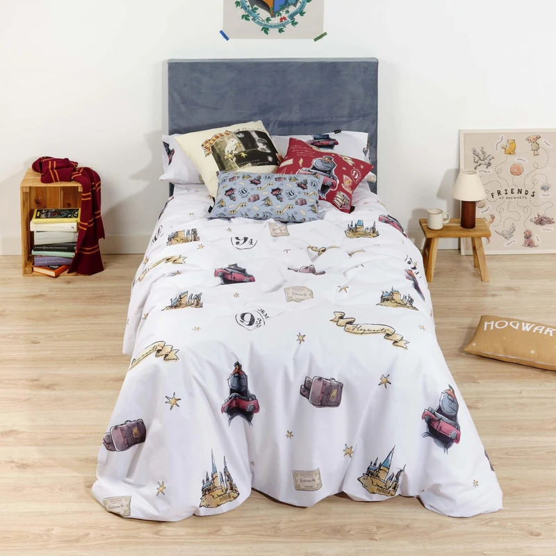 BELUM | Duvet Cover with Buttons 100% Cotton Platform 9 3-4 for 90 cm Bed (155 x 220 cm); Lightweight and Comfortable Duvet Cover