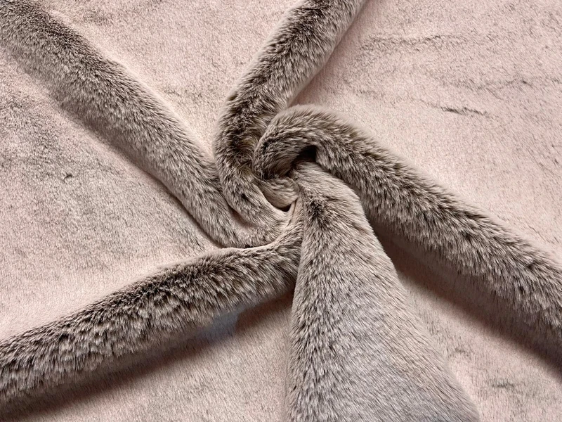 Super Luxury Faux Fur Fabric Material - LT Brown Frost, 1Mtr - 150cm x 100cm