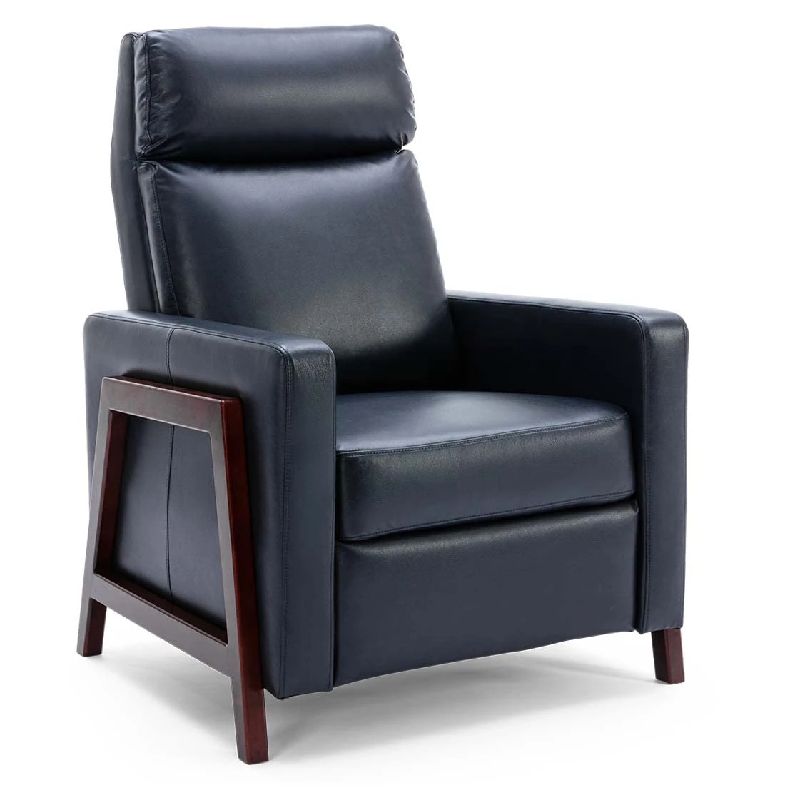 More4Homes RILEY PUSH BACK SOFT AIR LEATHER MODERN RECLINING ARMCHAIR ACCENT HOME CINEMA RECLINER CHAIR BLUE