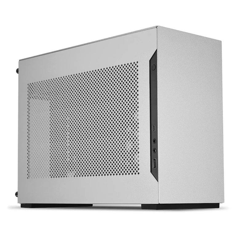 Lian Li A4-H2O A4 Mini-ITX PC Case with PCIe 4.0 Riser, Mesh Aluminum Panels, Support for 240mm Radiator and Triple-Slot GPU – Silver