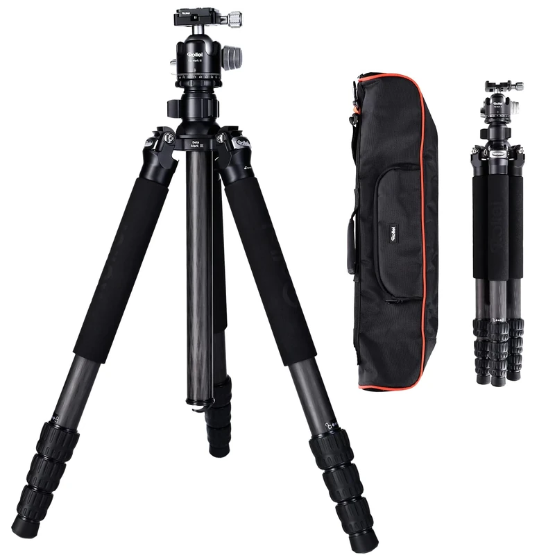 Rollei Rock Solid Beta Mark III Including Rollei Tripod Head T5S MK III Very Robust Professional Tripod with 360° Ball Head and 22 kg Load Capacity Black