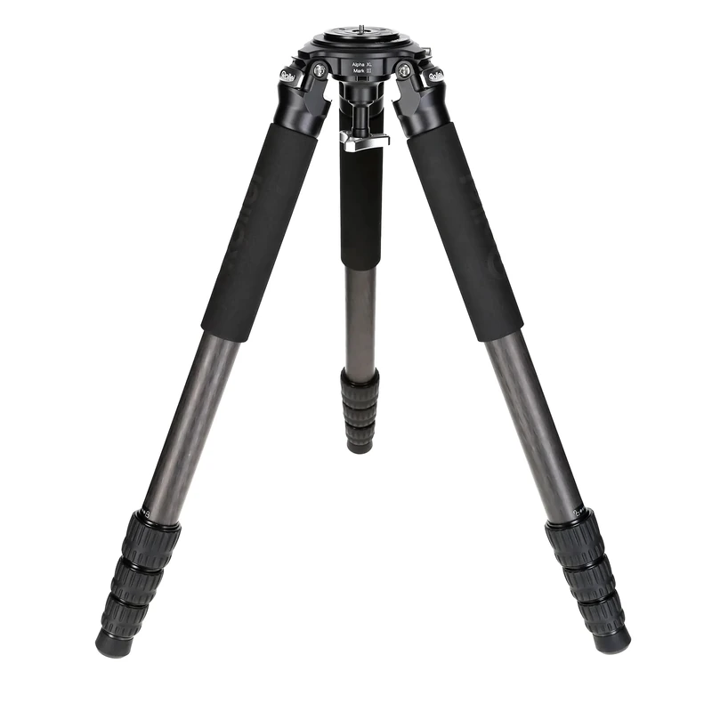 Rollei Rock Solid Alpha XL Mark III, 193 cm Professional Camera Tripod Carbon Photo Tripod with 40 kg Load Capacity Camera Tripod Black with Leveling Head for DSLR Camcorders