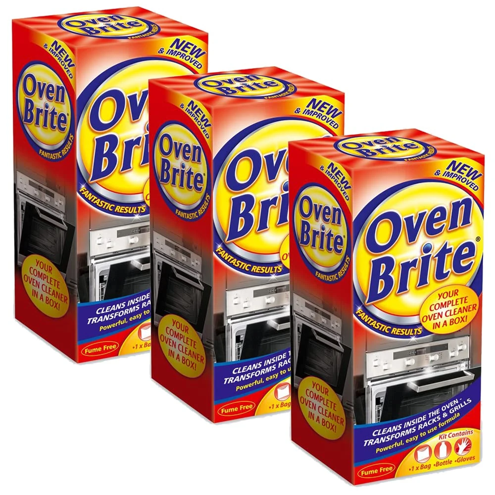 3 x Oven Racks Grill Cleaner Kit Liquid 500ml Pair of Gloves Bag Easy to Use Set