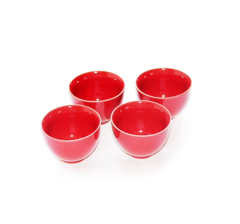 Tea Soul Set of 4 Cups • Polished Crete Tea Cups • Capacity 25 ml Each