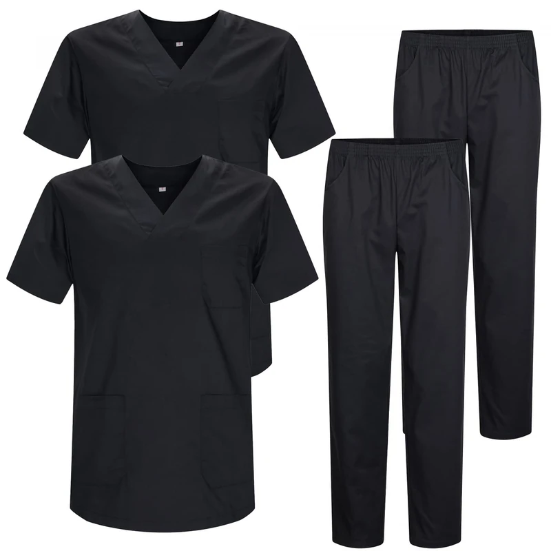MISEMIYA - Pack * 2 Pcs - Uniforms Unisex Scrub Set – Medical Uniform with Scrub Top and Pants - Ref.2-8178 - XX-Large, Black 22