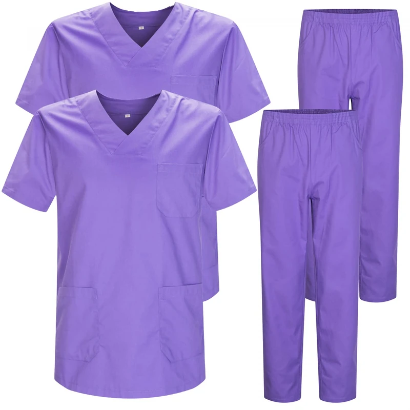 MISEMIYA - Pack * 2 Pcs - Uniforms Unisex Scrub Set – Medical Uniform with Scrub Top and Pants - Ref.2-8178 - 3XL, Lilac 22