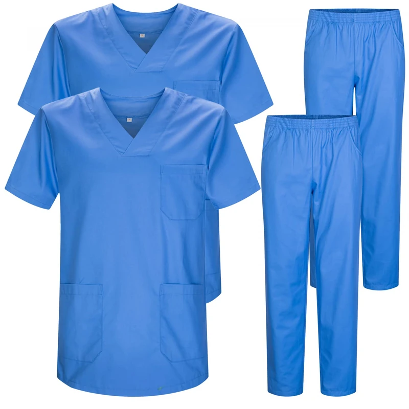 MISEMIYA - Pack * 2 Pcs - Uniforms Unisex Scrub Set – Medical Uniform with Scrub Top and Pants - Ref.2-8178 - X-Small, Celestial 22 - Image 1