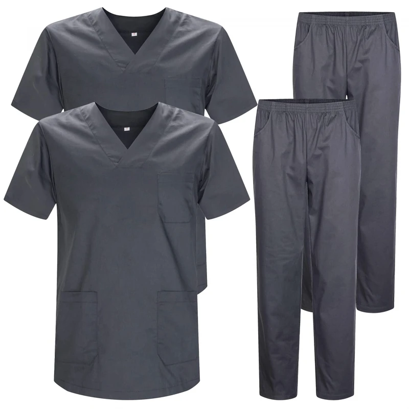 MISEMIYA - Pack * 2 Pcs - Uniforms Unisex Scrub Set – Medical Uniform with Scrub Top and Pants - Ref.2-8178 - Small, Gray 22